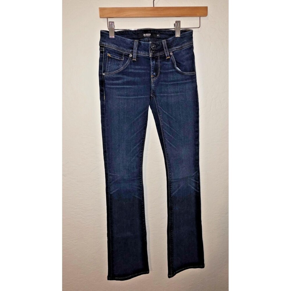 Hudson Beth Baby Boot Jeans Women’s 23 Dark Wash Flap Pocket Bootcut Denim